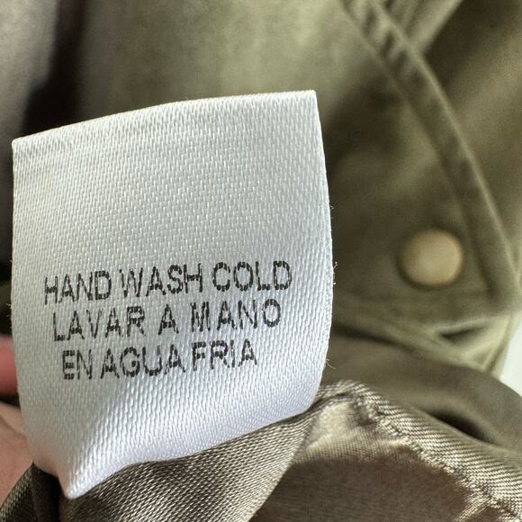 Ellison Green Long Sleeve Lined Asymmetrical Full Zip Lightweight Suede Jacket M - Picture 8 of 8